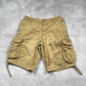 Aeropostale Cargo Shorts Men 31 Brown Baggy Skater Y2K Heavy Military Preppy